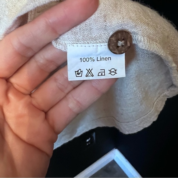 Paper Lacer women blouse Size: S color: Beige 100% Linen - Picture 10 of 11